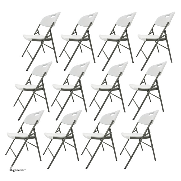 Klappstuhl Fritz weiß HDPE / Stahl 12er Set