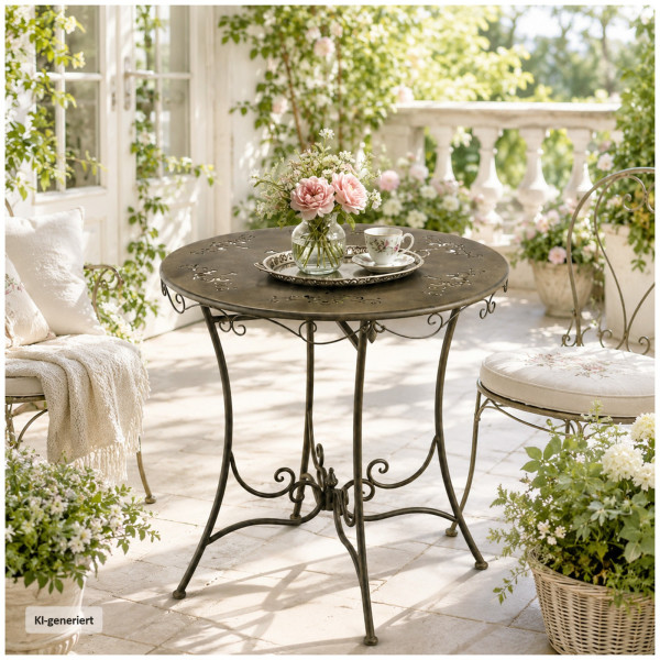 Runder Gartentisch Lily Braun