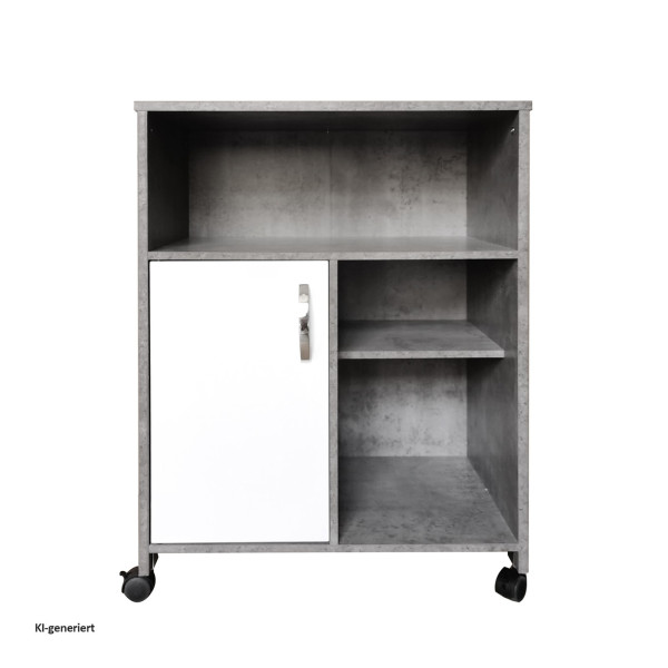 Küchenschrank Blanca Beton Weiß