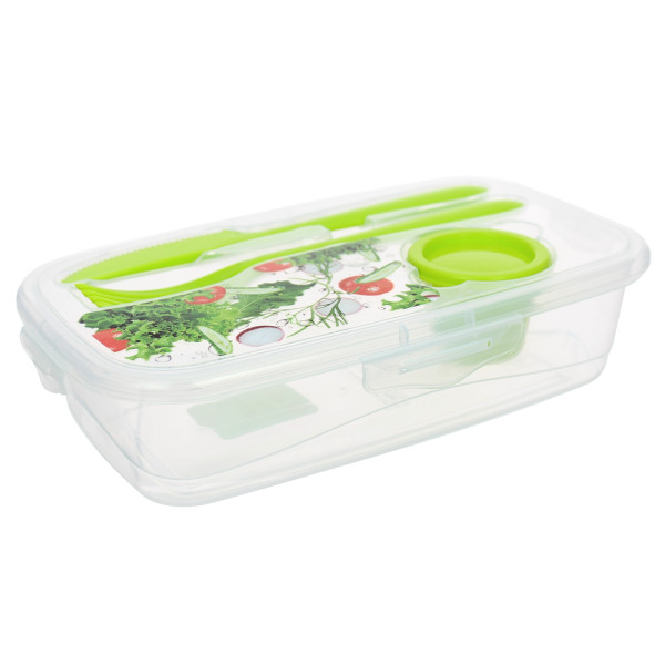 Frischhaltedose EASYLUNCH m. Besteck, 6x22,5x14cm