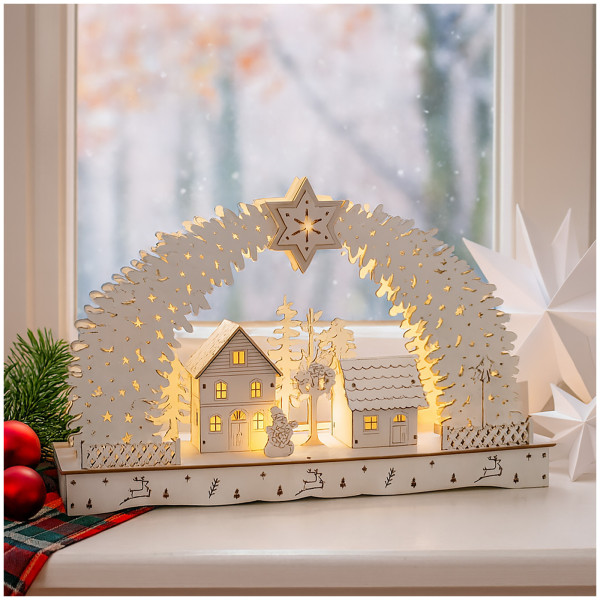HTI-Living Weihnachtsdorf Leuchtbogen in modernem Weiß