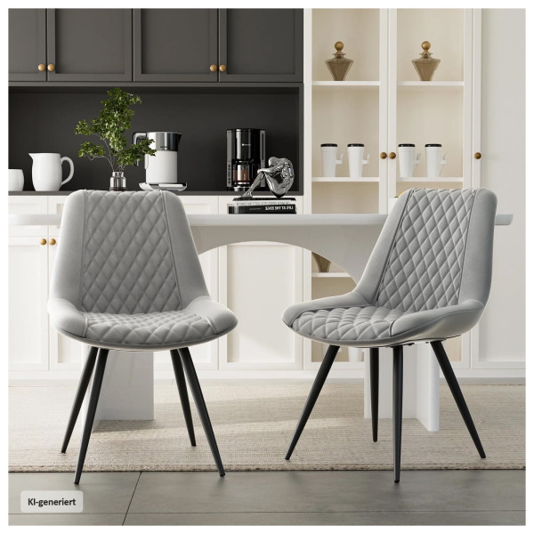 Stuhl Astrid Kunstleder grau 4er-Set