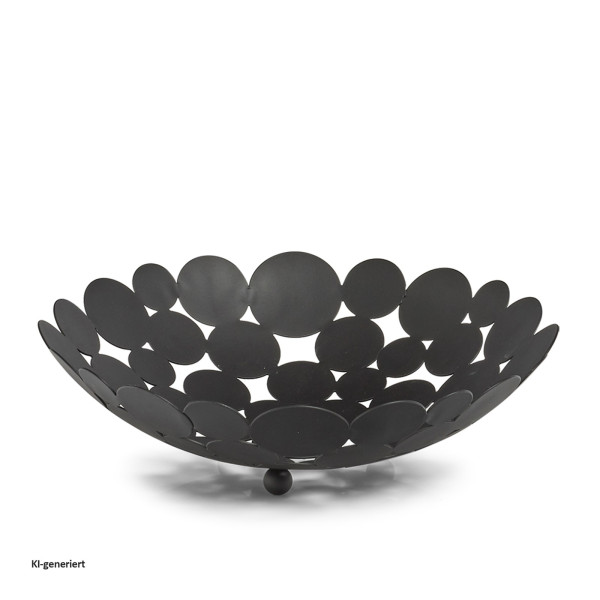 Obstschale, Metall, schwarz