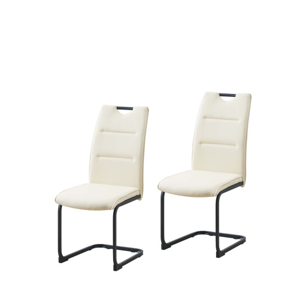 Schwingstuhl DannyP PU Creme 2er Set