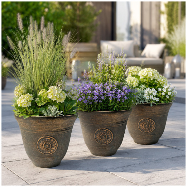 Blumentopfset Nessa, Sonne, 3teilig,