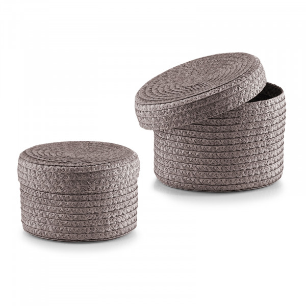 Zeller Present 2-teilig Grau Aufbewahrungskörbchen mit Deckel