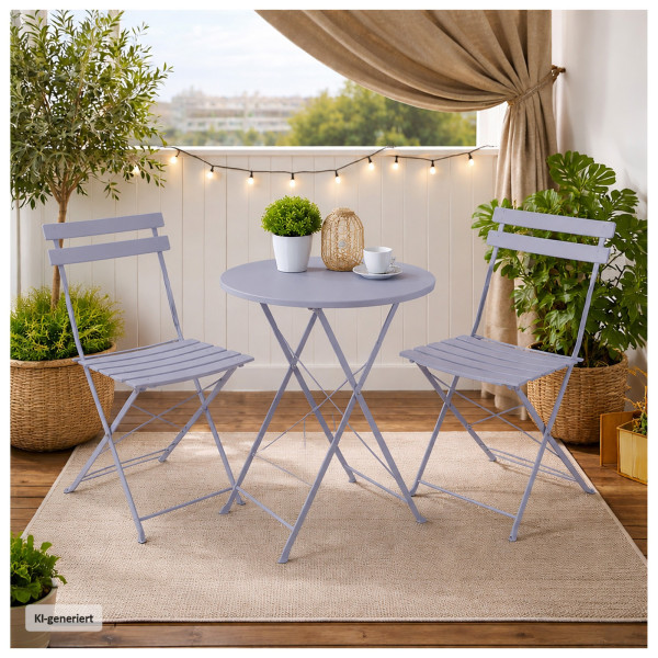 Gartentisch und 2 Stühle Basil Grau