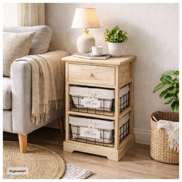 Kommode2 Melia mit Körben artisaneiche