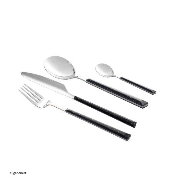 24-tlg. Besteck-Set Marble Black