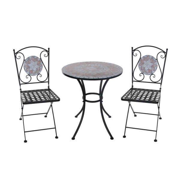 HTI-Living Marocco Braun Tisch und 2 Stühle