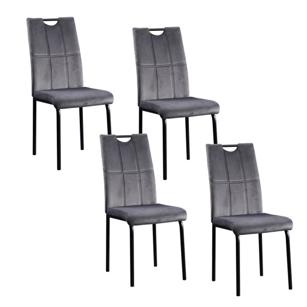 Stuhl Denton Velvet grau 4er Set