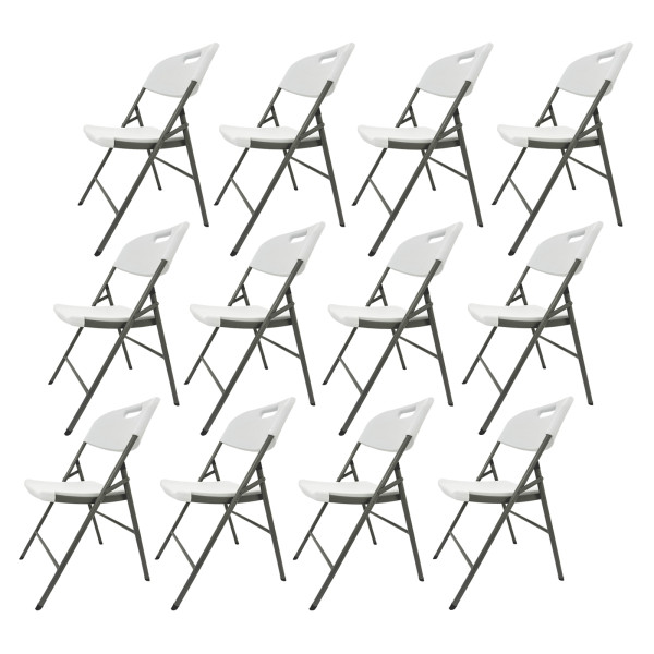 HTI-Living Weiß Klappstuhl 12 Stück