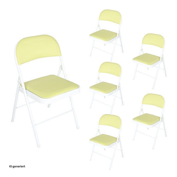 Klappstuhl Wedigo PVC Gestell Weiß 6 Stück