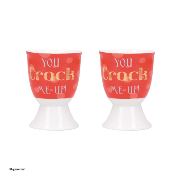 KitchenCraft Eierbecher YOU CRACK ME UP 2er-Set