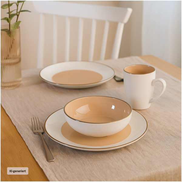 Kombiset 16-tlg. CREME WEISS, WOODEN LIGHT
