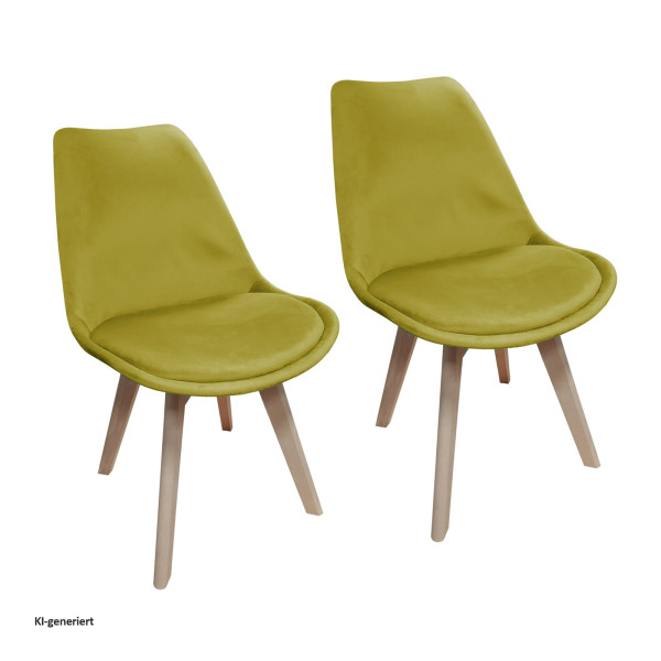 Stuhl Atlanta Velvet Curry 2er-Set