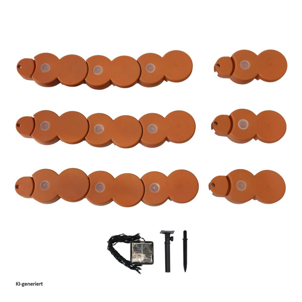 Beetumrandung Nessa Solar Palisade, 12teilig, terracotta