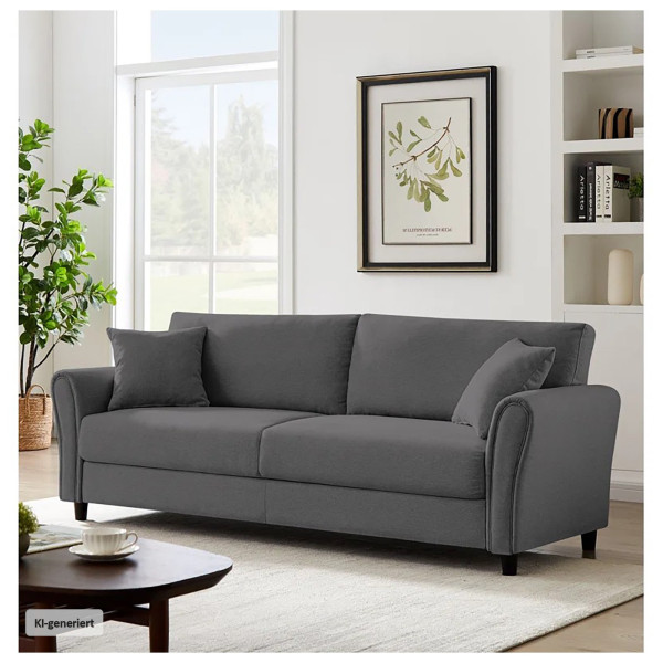 Sofa Valeria grau Leinen