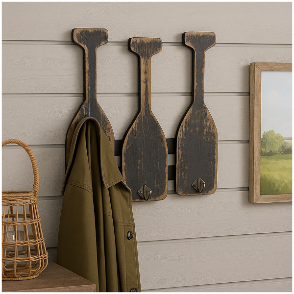 HTI-Line im Vintage Paddel Design Maritime Wandgarderobe aus Holz