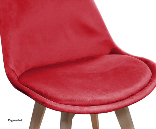 Stuhl Atlanta Velvet Rot 4er-Set