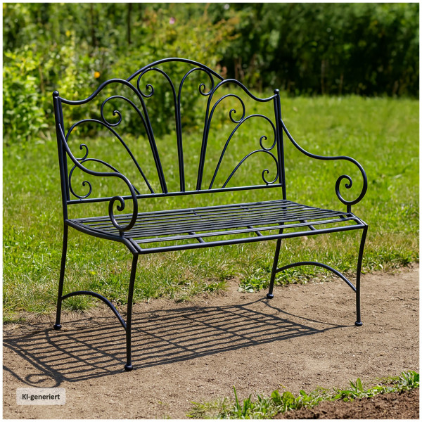 Gartenbank Celia-01 Schwarz Metall