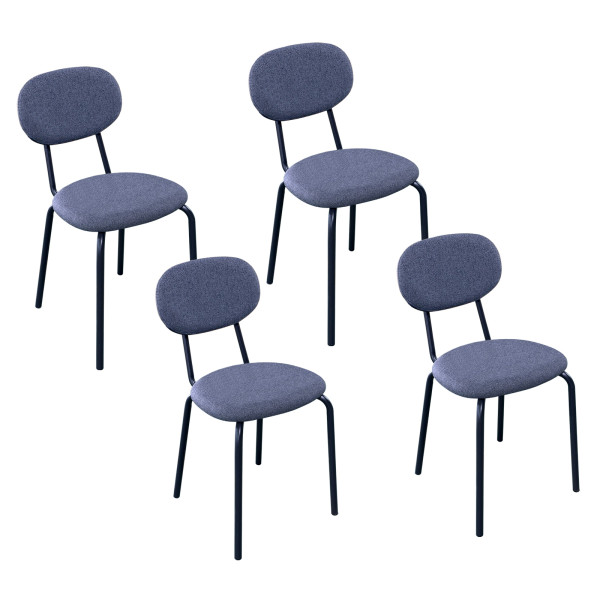 HTI-Living Anella Dunkelgrau 4er-Set Stuhl