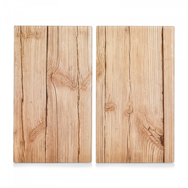 neuetischkultur Wood Herdabdeckplatten Set 2-tlg., Glas