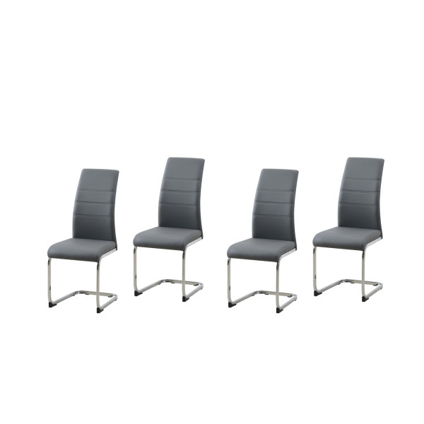 Schwingstuhl 4er Set PU grau