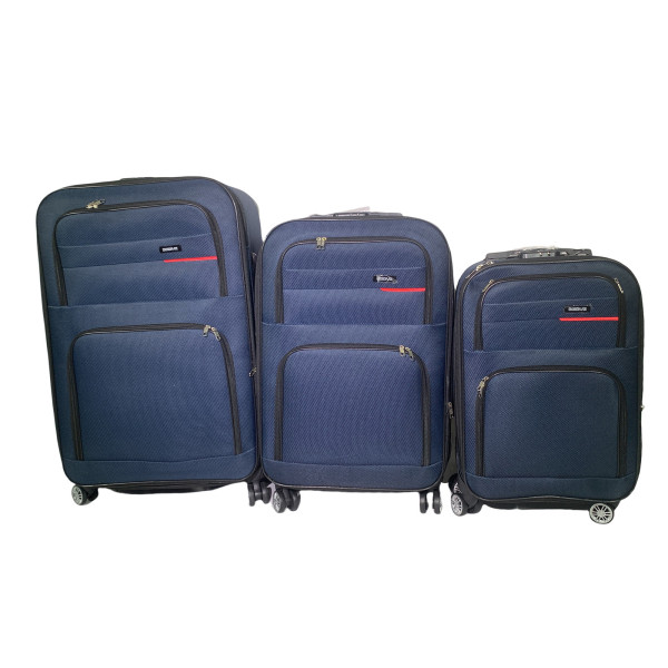 HTI-Living und 4 Doppelrollen 3-teiliges Softkoffer-Set mit Teleskopstange