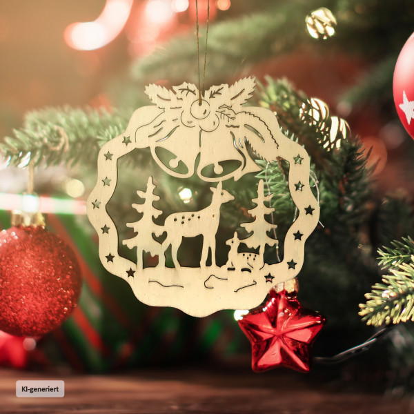 Weihnachtsdeko zum hängen Reh im Wald Natur