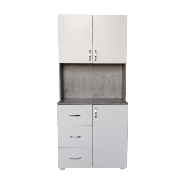Küchenschrank Blanca Beton Weiß