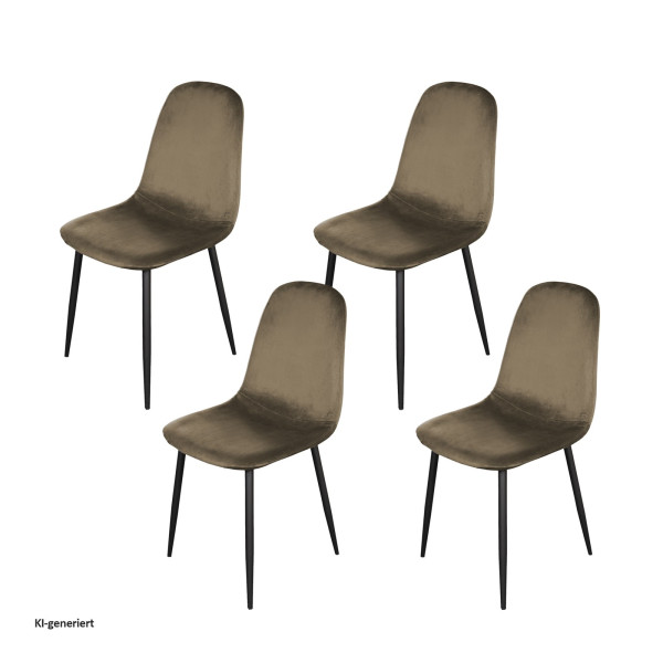 Stuhl Savannah Velvet Braun 4er-Set