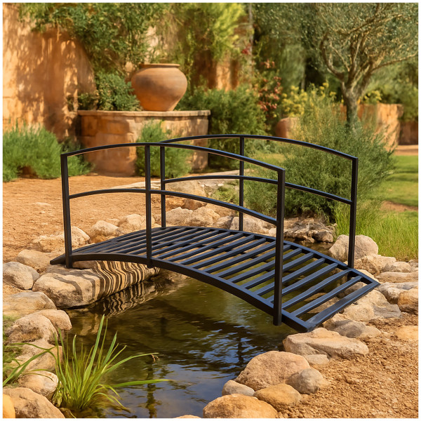 HTI-Living dekorative Gartenbrücke für Teiche Beete Zierbrücke / Teichbrücke aus Metall