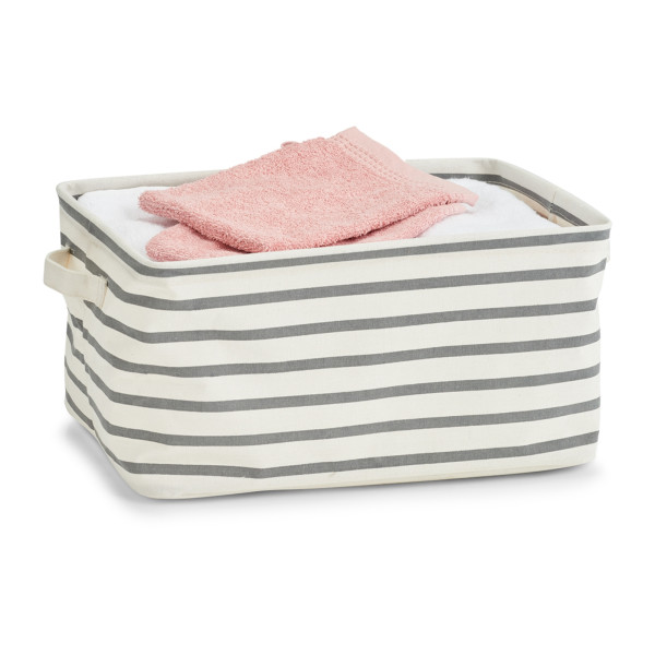 Aufbewahrungskorb "Stripes", Canvas, Grau