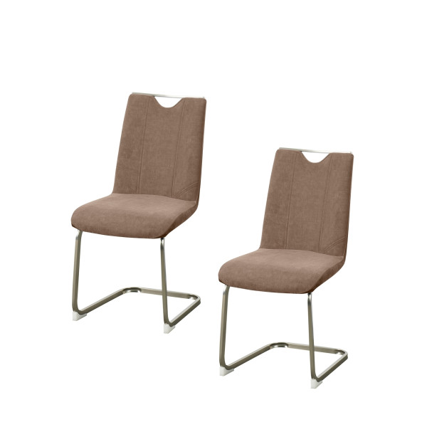 HTI-Living Emrys Schwingstuhl Taupe/Antikhellbraun 2er Set