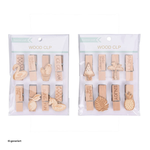 BRIEFKLEMMER 4.5CM , 8 Stück, 2-fach sortiert
