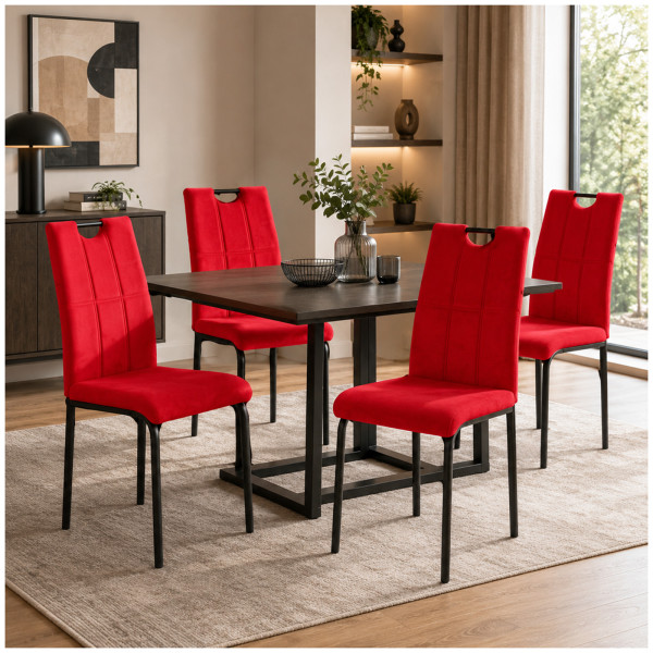 Stuhl Denton Velvet rot 4er Set