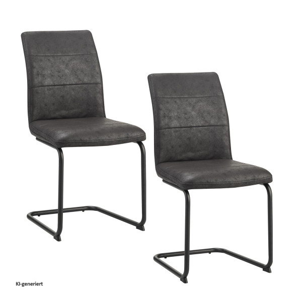 Schwingstuhl Enie Anthrazit 2er Set