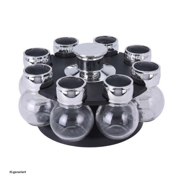 GEWÜRZKARUSSELL 8 TEILIG GRÖSSE GLAS DIA 6XH8,5
